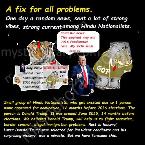  Cartoons - Donald Trump, Narendra Modi, Hindutva memes banners 